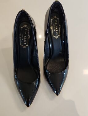 Ted Baker Black Patent Pointed Toe Pumps